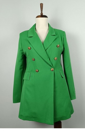 Long Large Size Blazer Jacket Green C1003 968