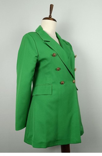 Long Large Size Blazer Jacket Green C1003 968