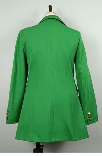 Long Large Size Blazer Jacket Green C1003 968