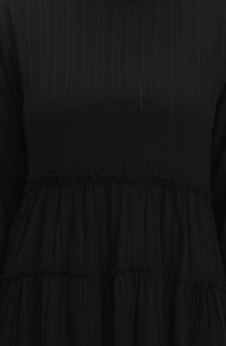 فستان سادة للمحجبات 0395-01 أسود 0395-01