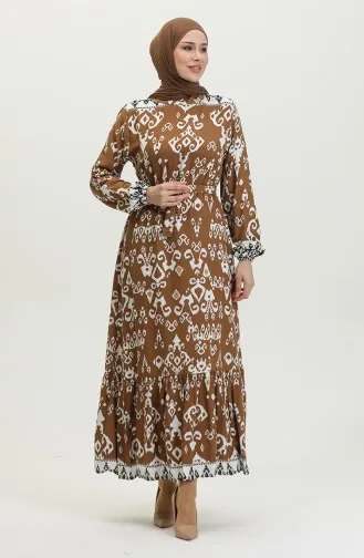 Robe Garnie De Couleurs Viscose 0385-03 Fauve 0385-03