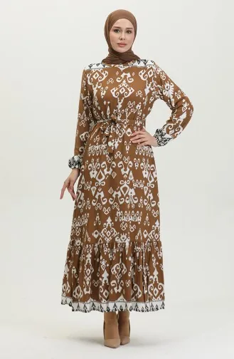 Robe Garnie De Couleurs Viscose 0385-03 Fauve 0385-03