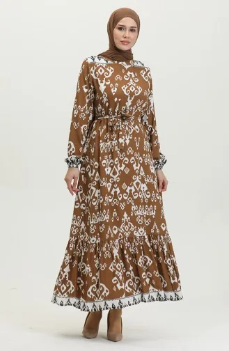 Robe Garnie De Couleurs Viscose 0385-03 Fauve 0385-03