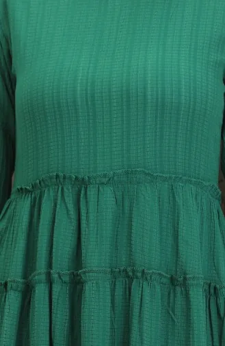 فستان سادة للمحجبات 0395-03 أخضر زمردي 0395-03