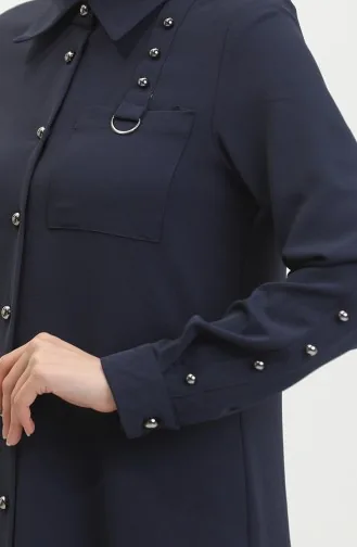 Düğmeli Tunik 1015-03 Lacivert
