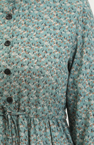 Petite Robe Fleurie Viscose 0391-04 Vert 0391-04