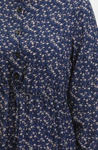 Viscose Kleine Bloemenjurk 0391-01 Marineblauw 0391-01