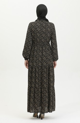 Petite Robe Fleurie Viscose 0391-05 Noir 0391-05