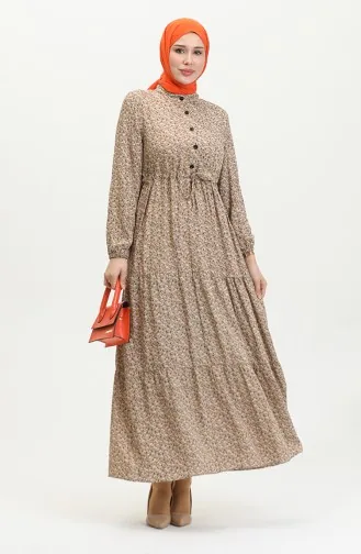 Robe Viscose Petite Fleurie 0391-02 Vison 0391-02