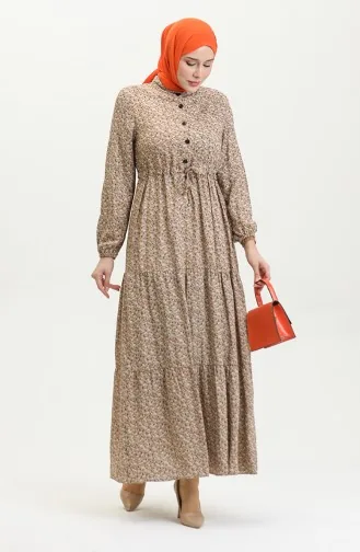 Robe Viscose Petite Fleurie 0391-02 Vison 0391-02