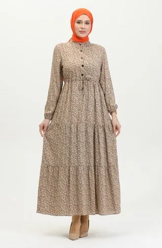 Robe Viscose Petite Fleurie 0391-02 Vison 0391-02