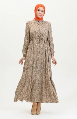 Robe Viscose Petite Fleurie 0391-02 Vison 0391-02