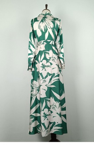 Plus Size Satijnen Jurk Met Patroon Emerald 7863 1290