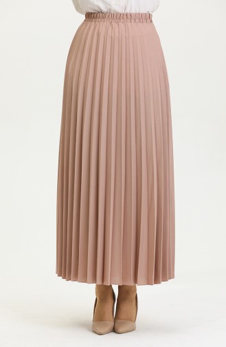 Pleated Crepe Skirt Beige 4339 1231