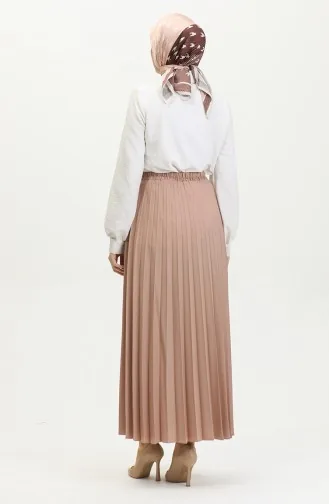 Jupe Plissée En Crêpe Beige 4339 1231