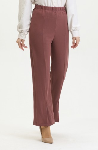 Pantalon à Jambe Fendue Rose Séché 3135 1233