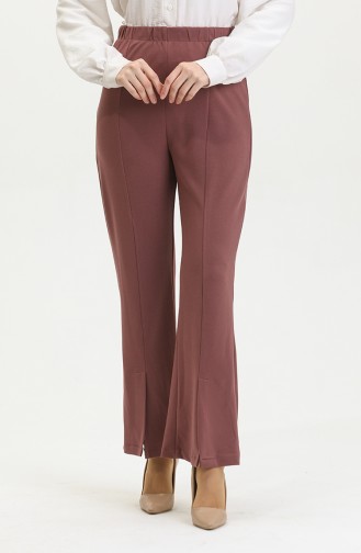 Pantalon à Jambe Fendue Rose Séché 3135 1233