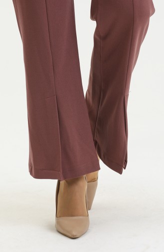 Pantalon à Jambe Fendue Rose Séché 3135 1233