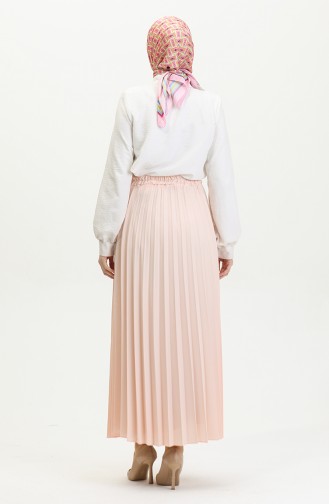 Pleated Crepe Skirt Powder 4339 1230