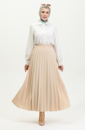 Pleated Crepe Skirt Mink 4339 1229