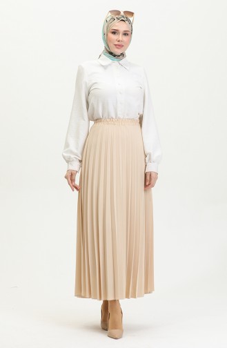 Pleated Crepe Skirt Mink 4339 1229