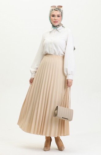 Pleated Crepe Skirt Mink 4339 1229