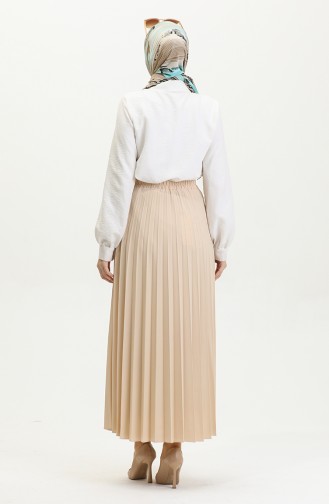 Pleated Crepe Skirt Mink 4339 1229