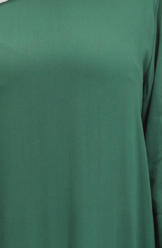Robe Viscose Jupe Froncee 2089-03 Vert Emeraude 2089-03