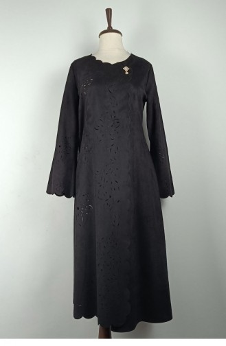 Cape En Daim Avec Détail Découpé Au Laser Noir K132 1171