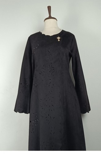 Cape En Daim Avec Détail Découpé Au Laser Noir K132 1171