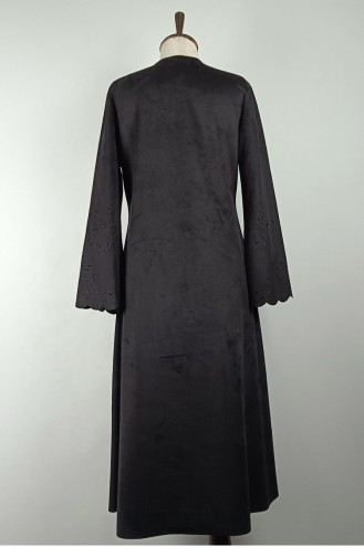 Cape En Daim Avec Détail Découpé Au Laser Noir K132 1171