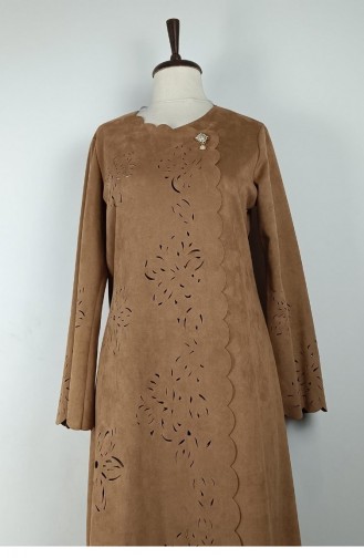 Suède Jas Met Lasergesneden Detail Mink K132 1172