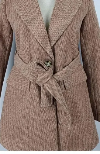 Jacke Mit Fischgrätenmuster Nerz C54 326
