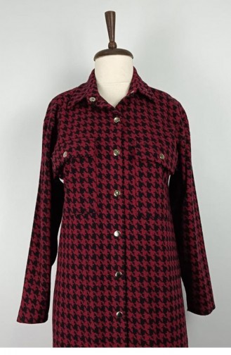 Goose Feet Patterned Tunic Claret Red T1524 450