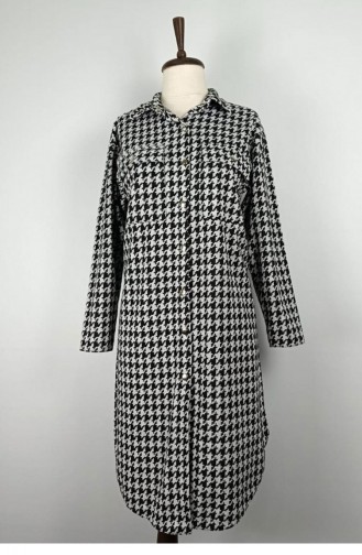 Tunique à Motifs Pieds D`oie Blanc T1524 452