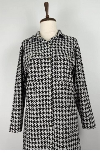 Tunique à Motifs Pieds D`oie Blanc T1524 452