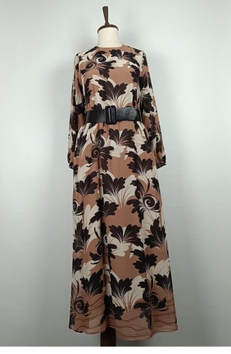 Grote Maten Chiffonjurk Mink 7819 904