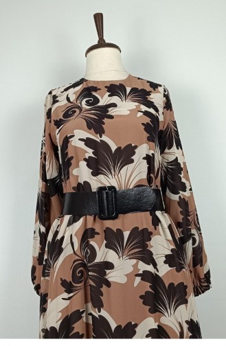 Grote Maten Chiffonjurk Mink 7819 904