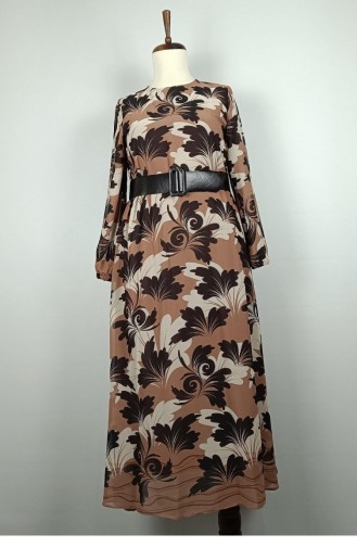 Grote Maten Chiffonjurk Mink 7819 904