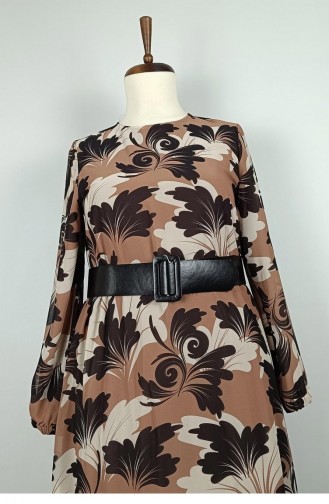 Grote Maten Chiffonjurk Mink 7819 904