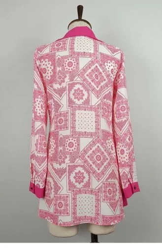 Bedrukt Overhemd Roze T1683 992