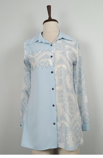 Bedrukt Overhemd Baby Blauw T1683 995