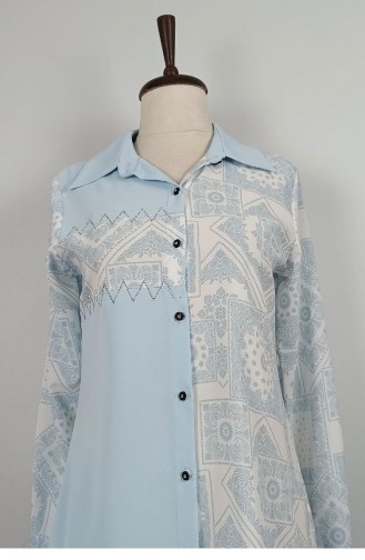 Bedrukt Overhemd Baby Blauw T1683 995