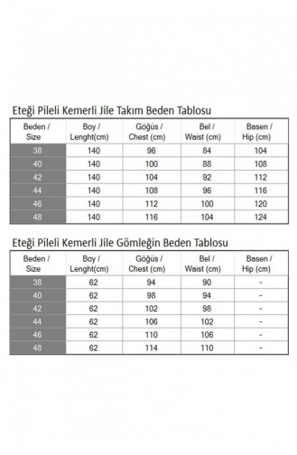 Gilet-Anzug Mit Gürtel Und Faltenrock Beige 19221 15203
