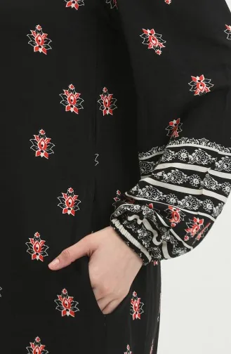 Viscose Patterned Dress 0397-01 Black 0397-01