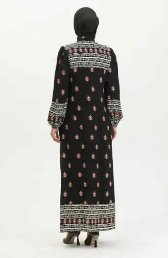 Viscose Patterned Dress 0397-01 Black 0397-01