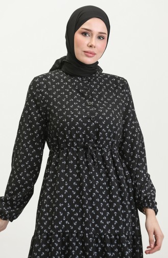 Anchor Patterned Dress 0400-01 Black 0400-01