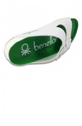 Benetton Chaussons Femme 1321 Daily - Blanc Vert 12927