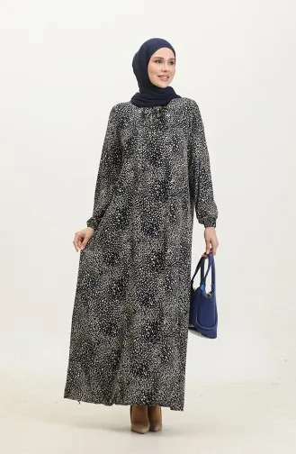 Robe Viscose à Motifs Grande Taille 44852-03 Bleu Marine 44852-03