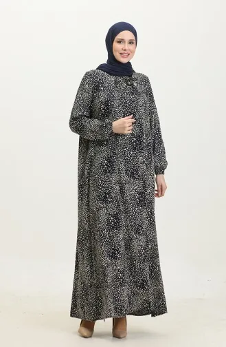 Robe Viscose à Motifs Grande Taille 44852-03 Bleu Marine 44852-03
